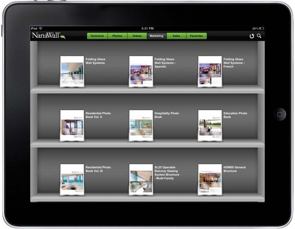 NanaWall App Screen - 2 | Sales Enablement Marketing Content Mobile App NanaWall App Screen - 2 | Sales Enablement Marketing Content Mobile App