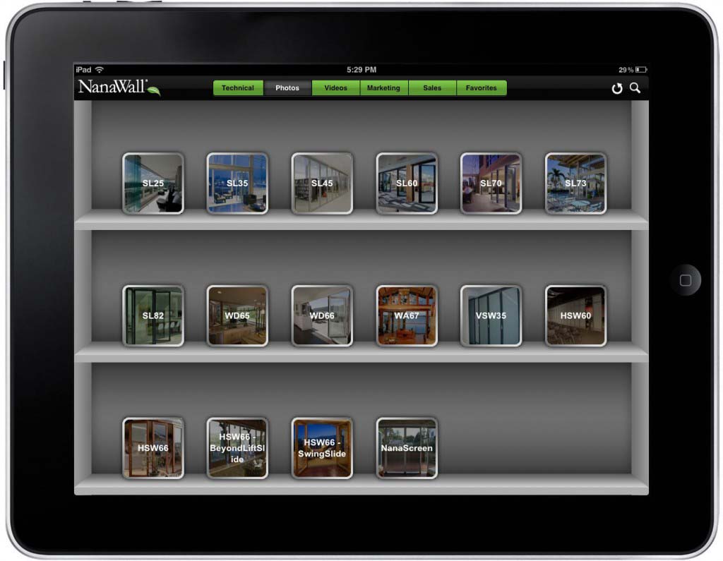 NanaWall App Screen - 3 | Sales Enablement Marketing Content Mobile App NanaWall App Screen - 3 | Sales Enablement Marketing Content Mobile App